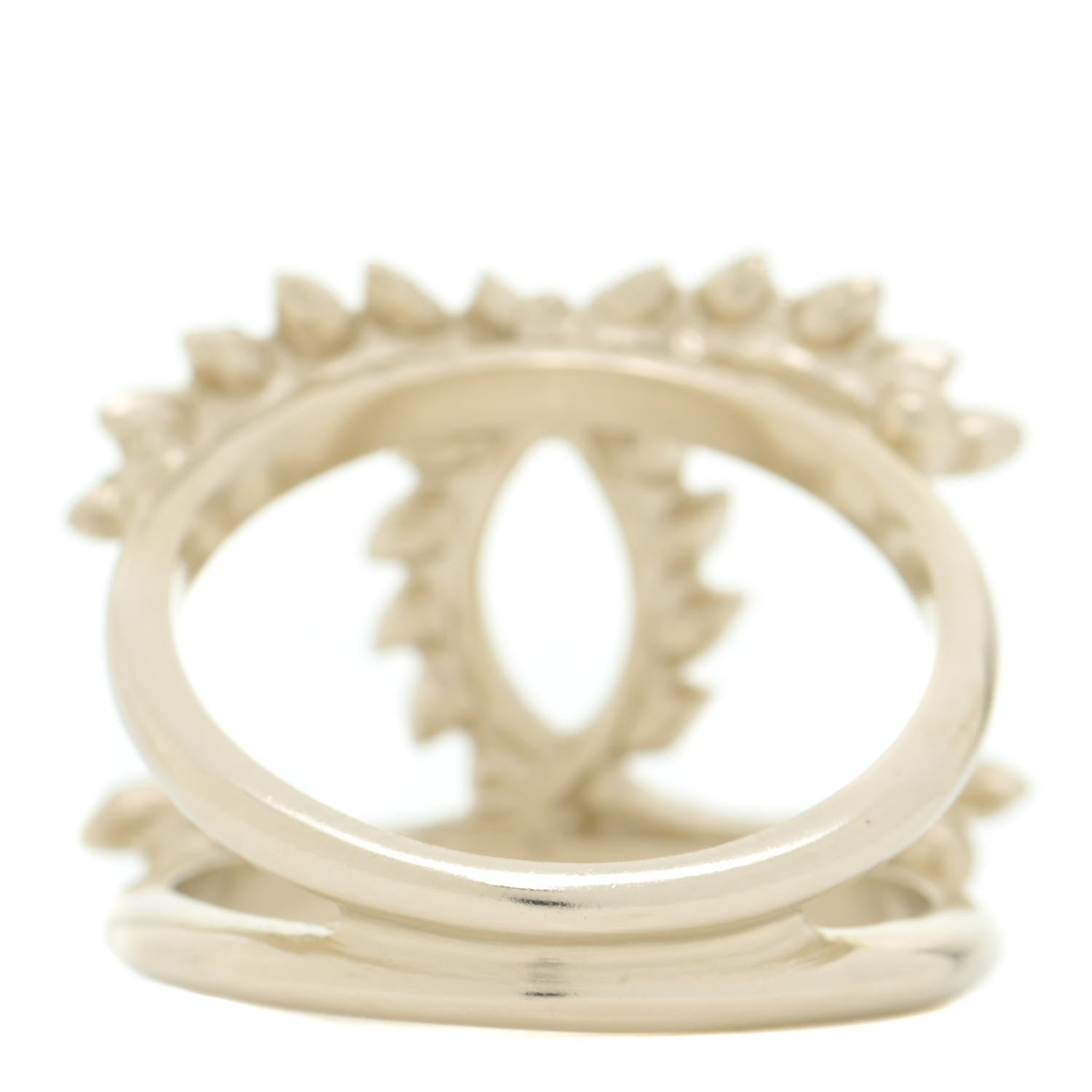 Chanel Crystal CC Ring 4.5 Gold 3 of 5