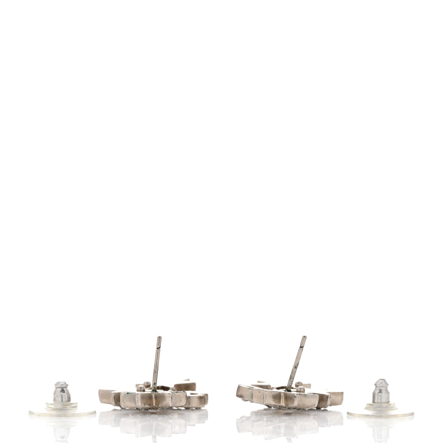 Crystal CC Star Earrings Silver