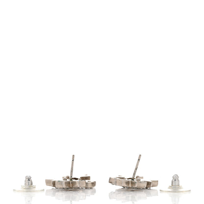 Chanel Crystal CC Star Earrings Silver 3 of 5