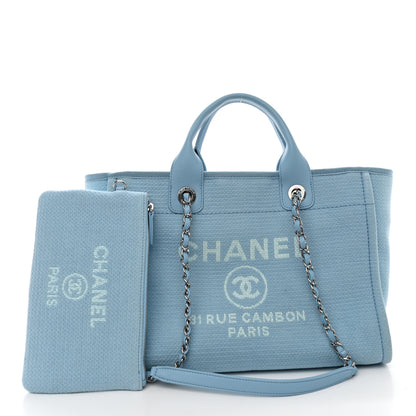 Chanel Mixed Fibers Small Deauville Tote Light Blue 3 of 15