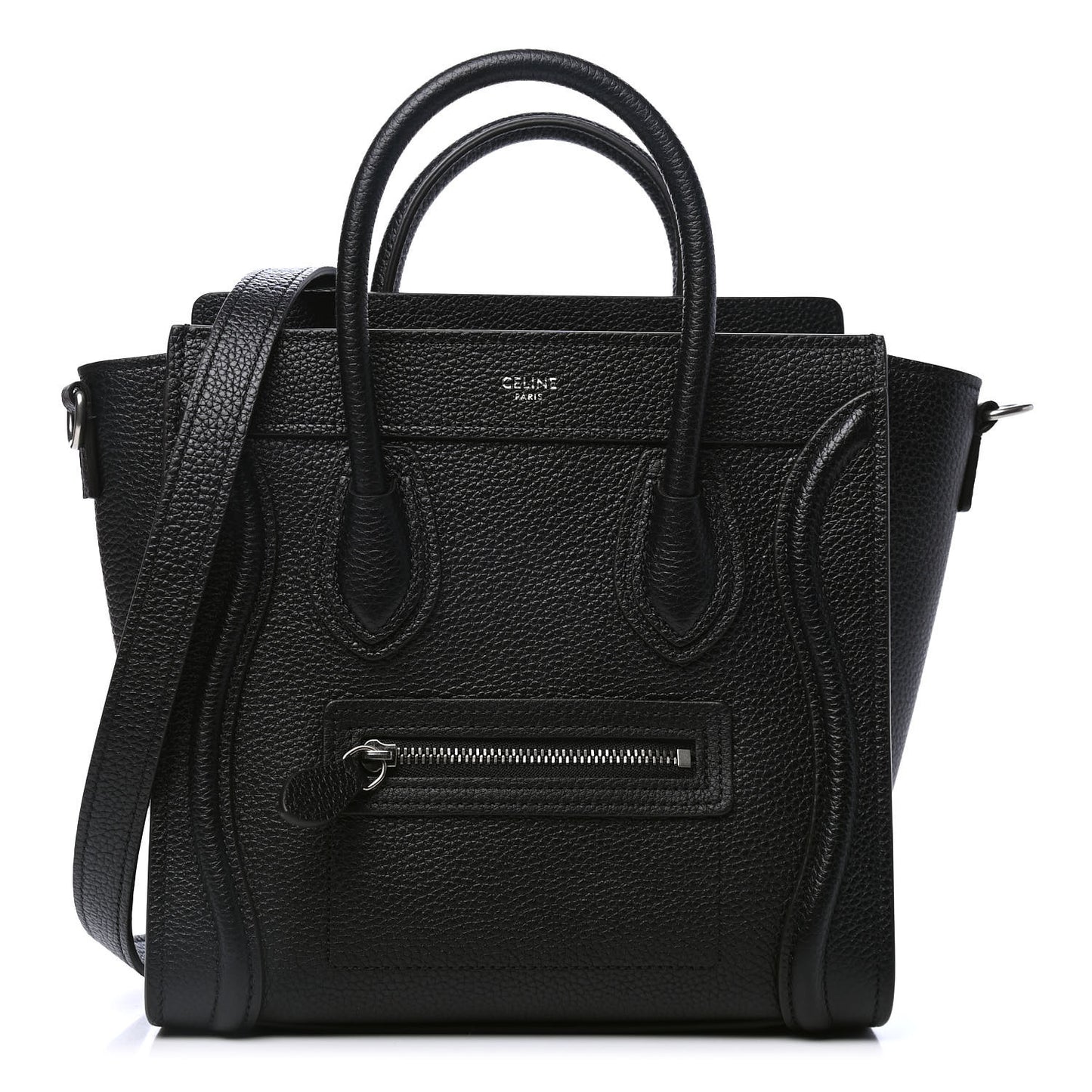 Drummed Calfskin Nano Luggage Black