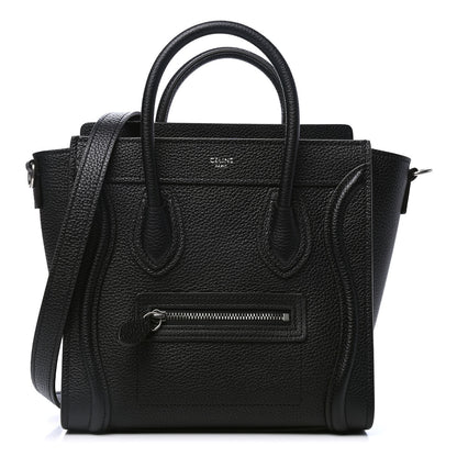 Celine Drummed Calfskin Nano Luggage Black 1 of 4