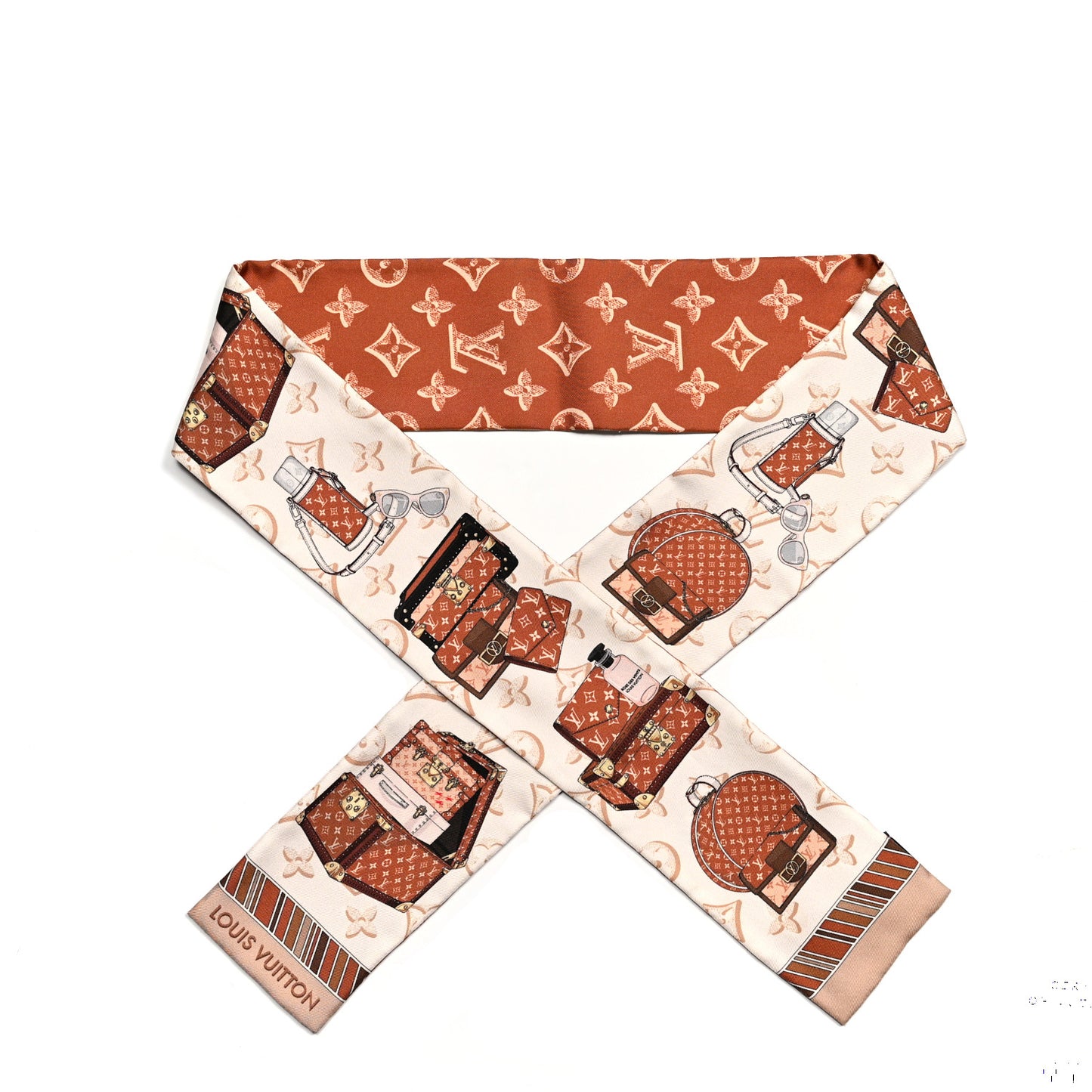 Silk Monogram Fall For You Bandeau Brown