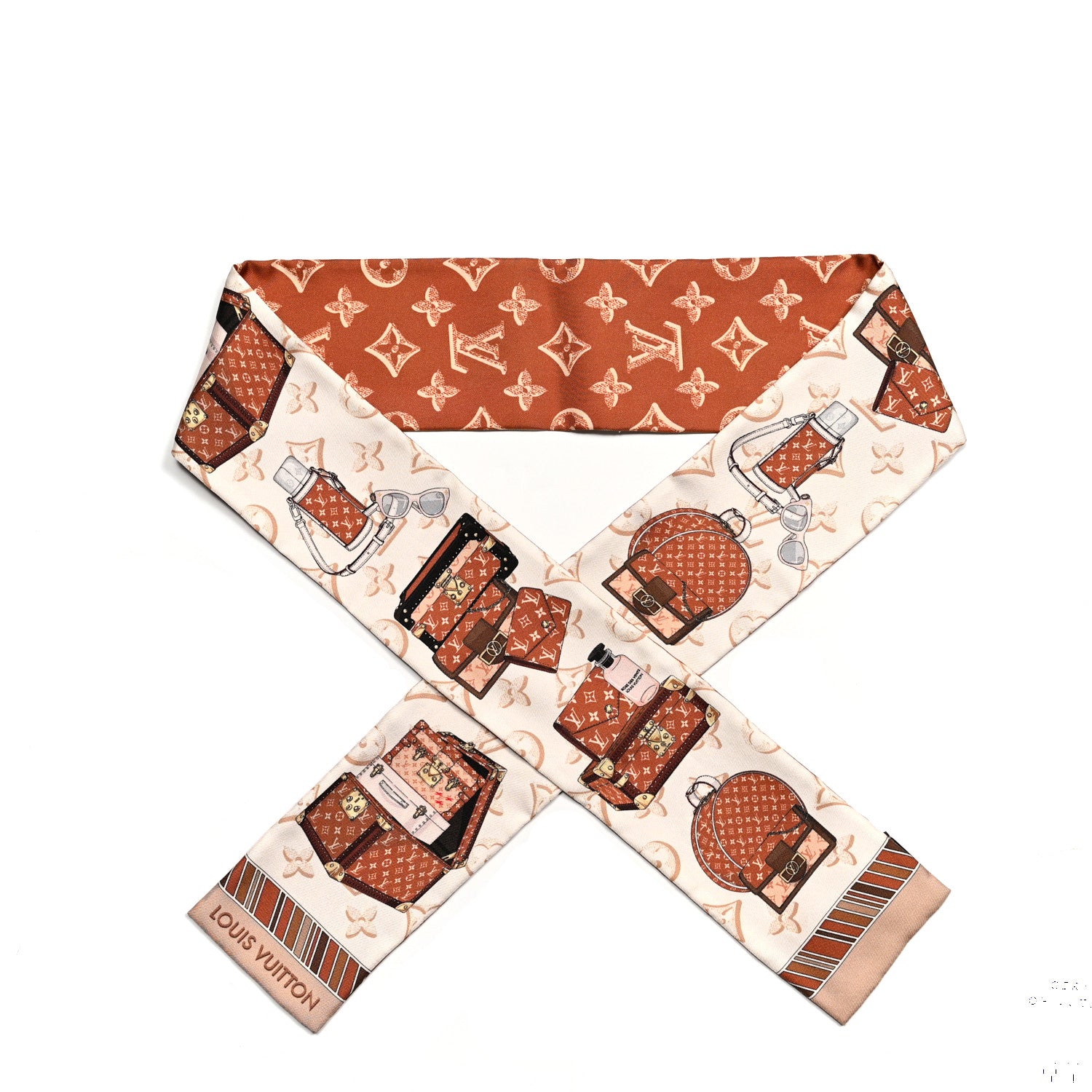 Louis Vuitton Silk Monogram Fall For You Bandeau Brown 1 of 3