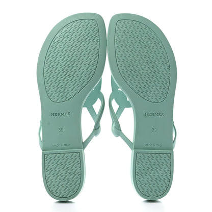 Hermes Rubber Womens Egerie Sandals 39 Vert Embrun 5 of 9