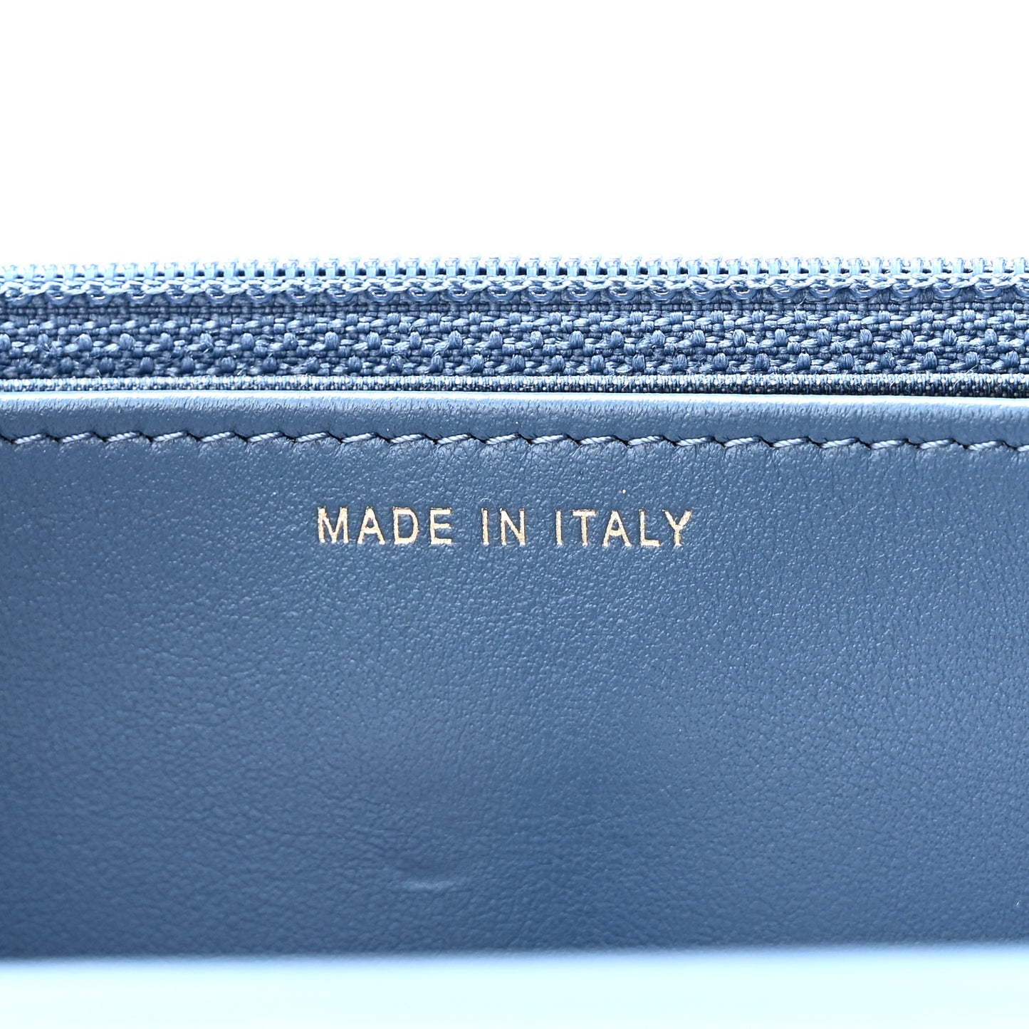 Denim Quilted CC Pearl Crush Wallet on Chain WOC Blue