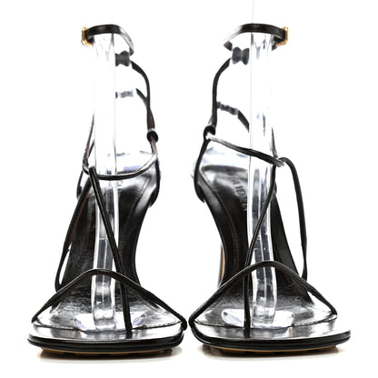 Bottega Veneta Shiny Light Lambskin The Line 90mm Sandals 39 Chocolate Spread 2 of 7