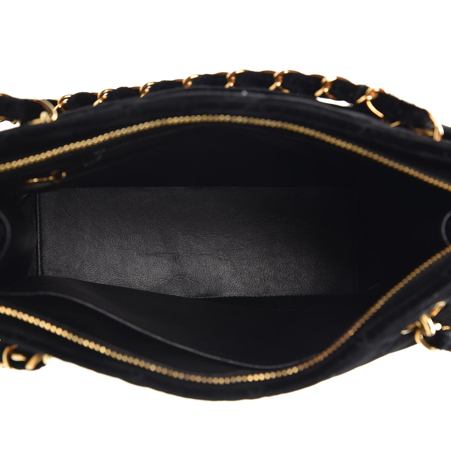 Velvet Quilted Shoulder Bag Black