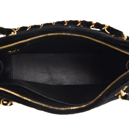 Chanel Velvet Quilted Shoulder Bag Black 5 of 8