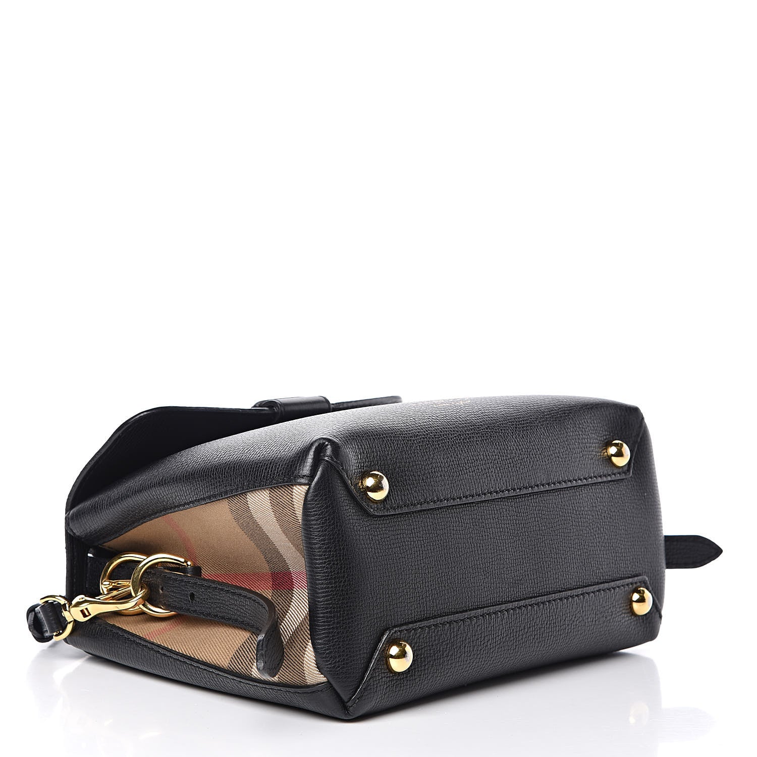 Burberry Derby Calfskin House Check Small Camberley Black 4 of 10
