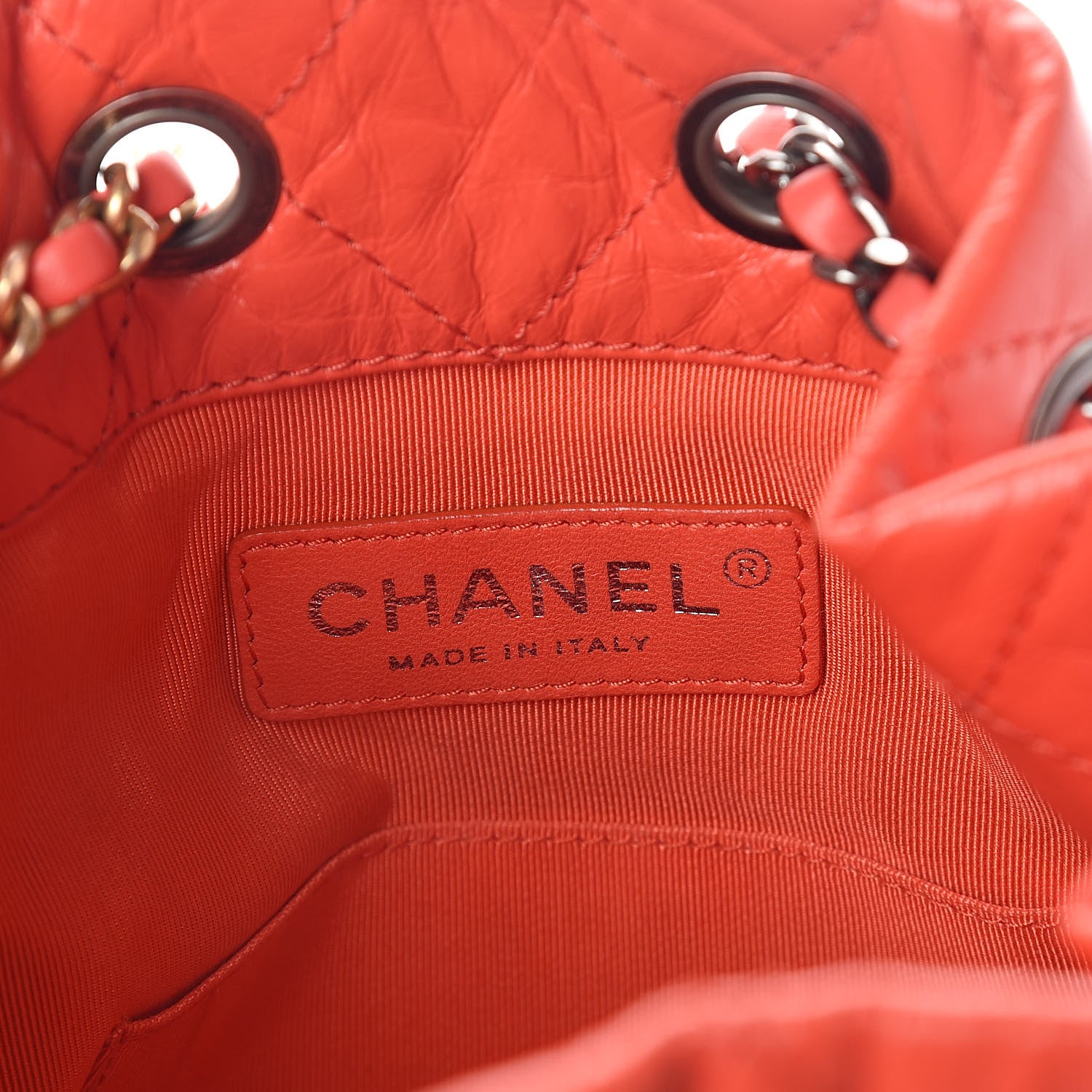 Chanel Aged Calfskin Quilted Small Gabrielle Backpack Orange 6 of 12
