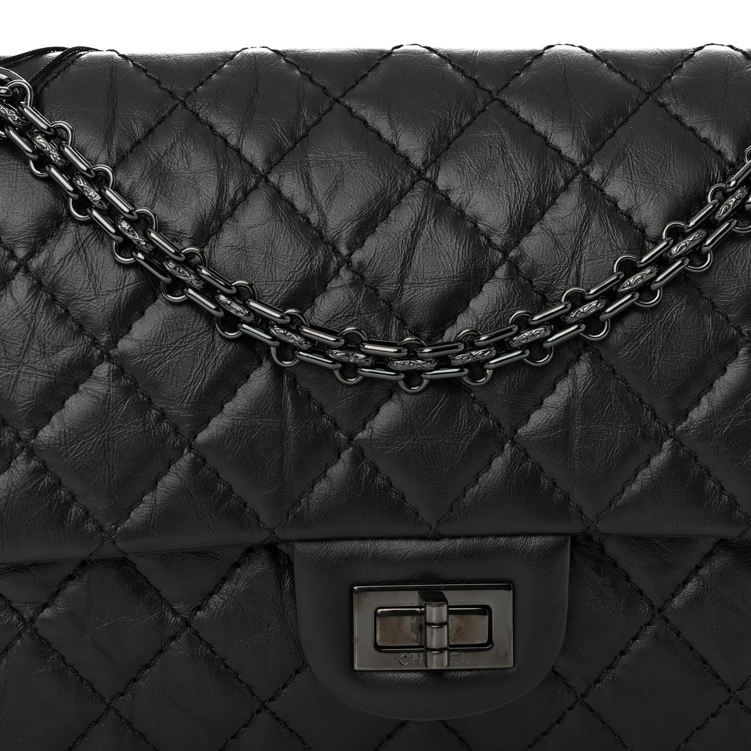 Chanel Aged Calfskin Quilted 2.55 Reissue 225 Flap So Black 8 of 10