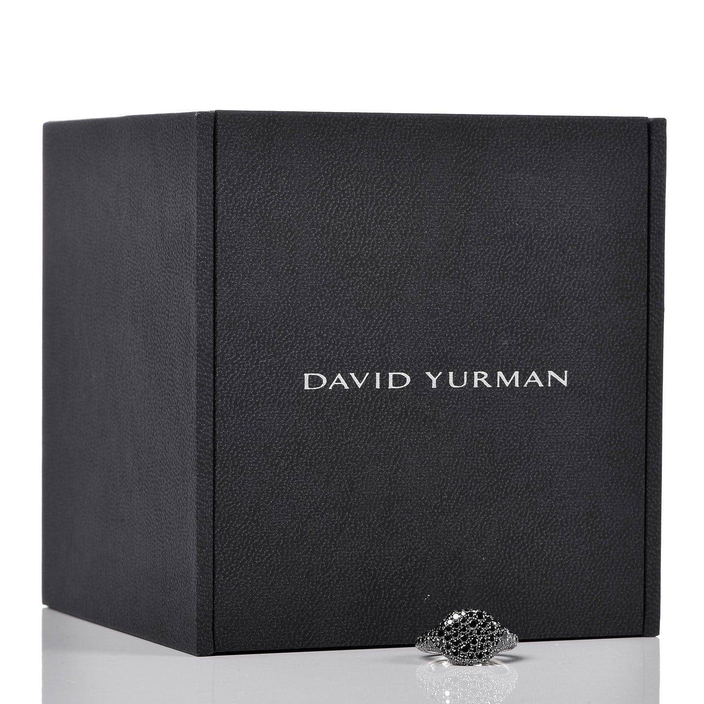 18K White Gold Black Diamond Pave Pinky Ring 45 3.5