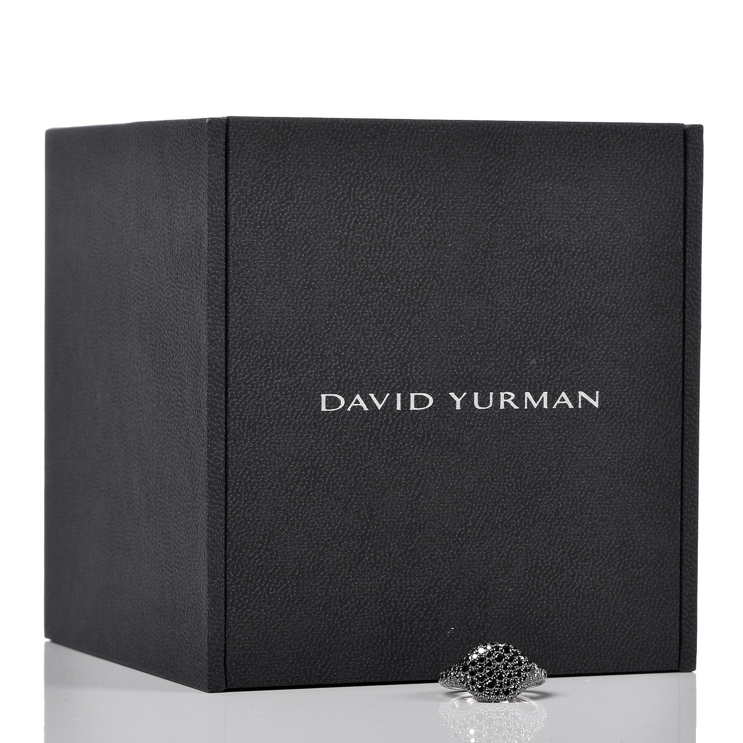 David Yurman 18K White Gold Black Diamond Pave Pinky Ring 45 3.5 7 of 7