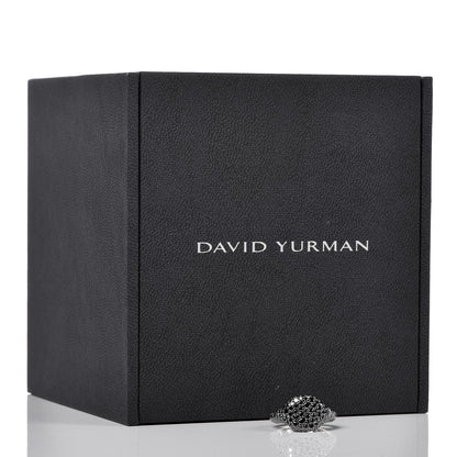 David Yurman 18K White Gold Black Diamond Pave Pinky Ring 45 3.5 7 of 7