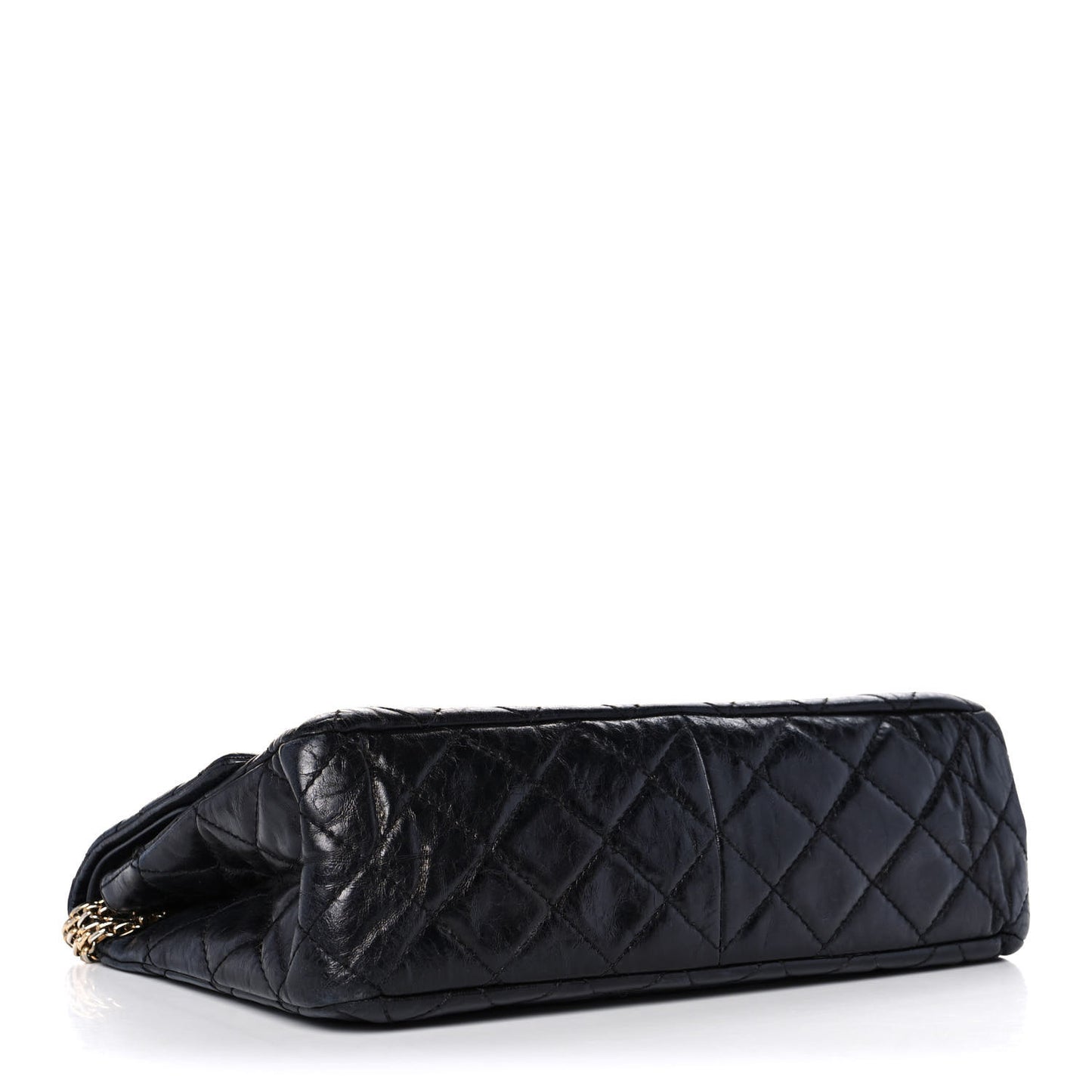 Glazed Aged Calfskin Quilted 2.55 Reissue 227 Flap Dark Navy
