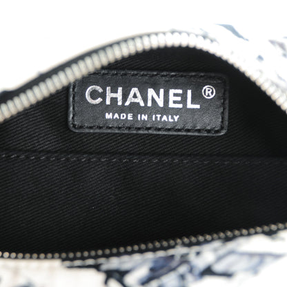 Chanel Canvas Airplane Printed Satchel White Black 7 of 8