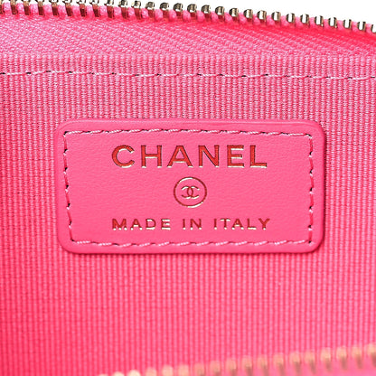 Chanel Caviar Quilted Zipped Key Holder Case Pink 6 of 6