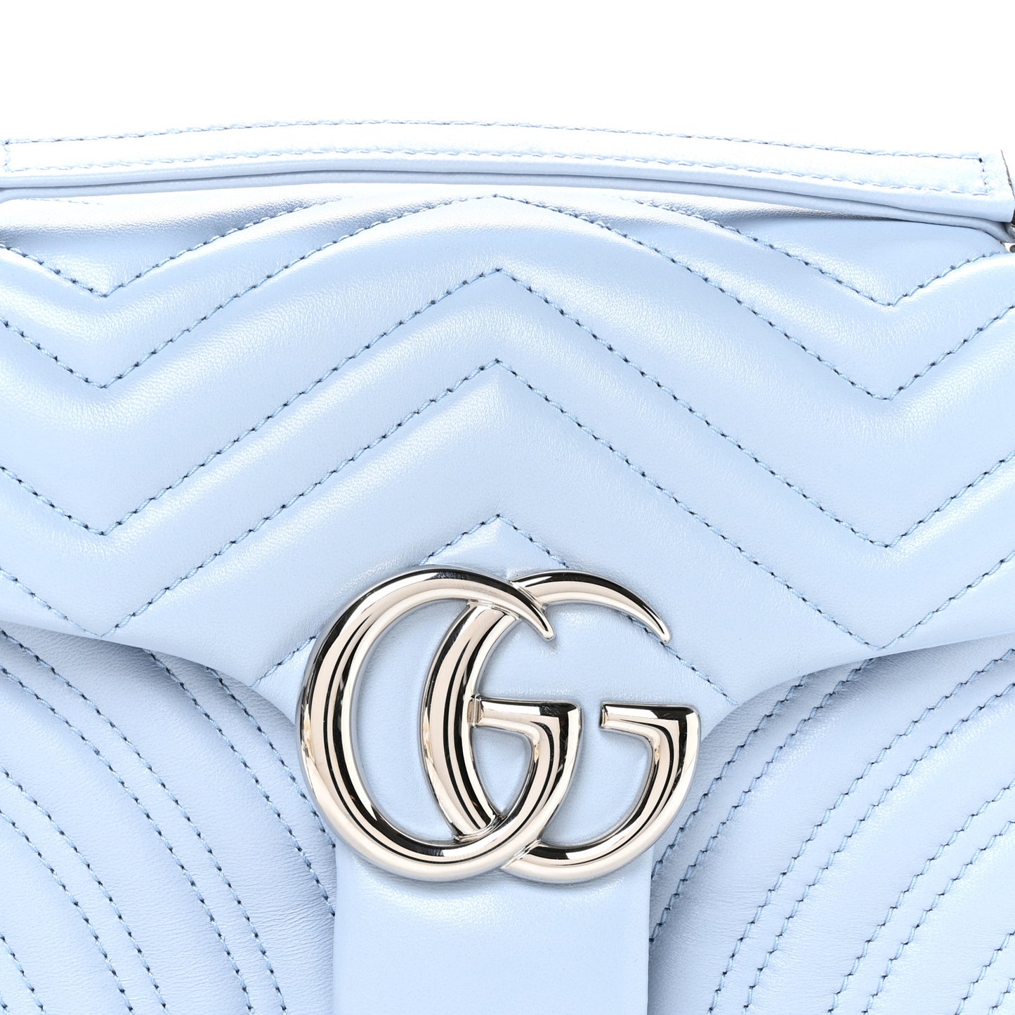 Lambskin Matelasse Medium GG Marmont Shoulder Bag Light Blue