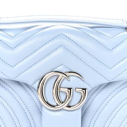 Gucci Lambskin Matelasse Medium GG Marmont Shoulder Bag Light Blue 8 of 10