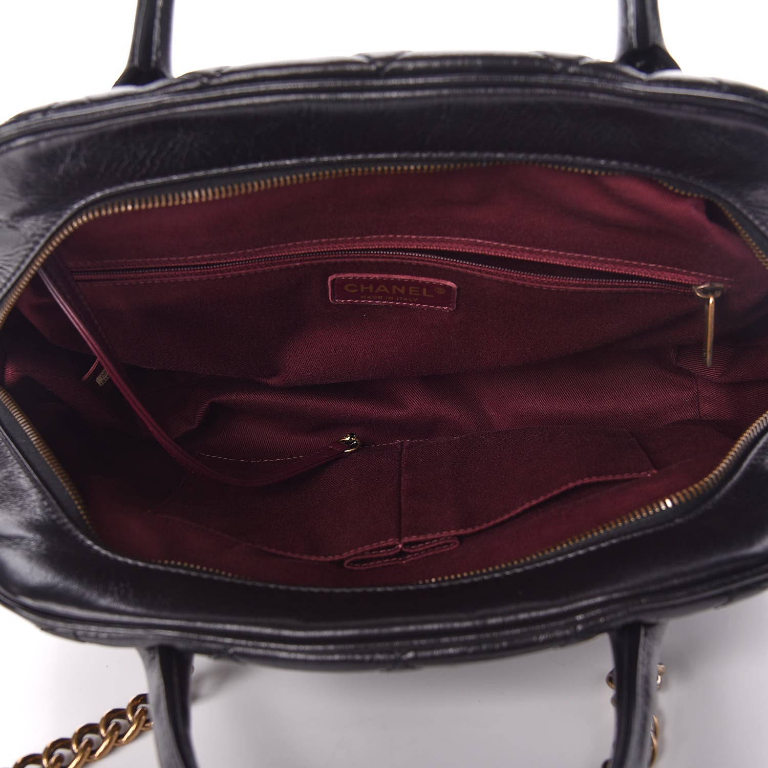 Chanel Glazed Calfskin Castle Rock Bowling Bag Black 7 of 10