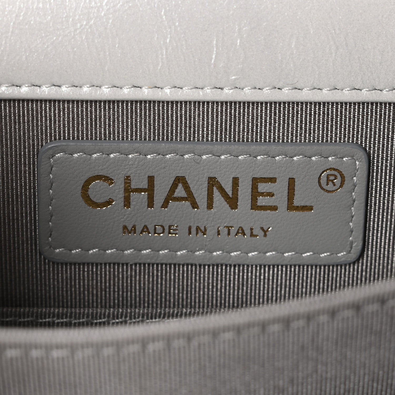Chanel Iridescent Calfskin Quilted North South Boy Flap Light Grey 6 of 11