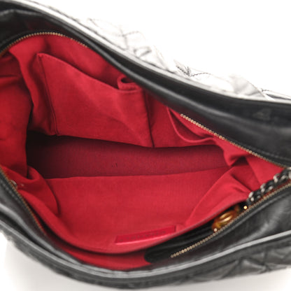 Chanel Aged Calfskin Quilted Large Gabrielle Hobo Black 5 of 10