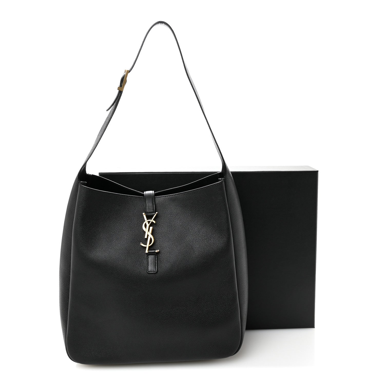Saint Laurent Supple Calfskin Large Le 5 A 7 Soft Hobo Black