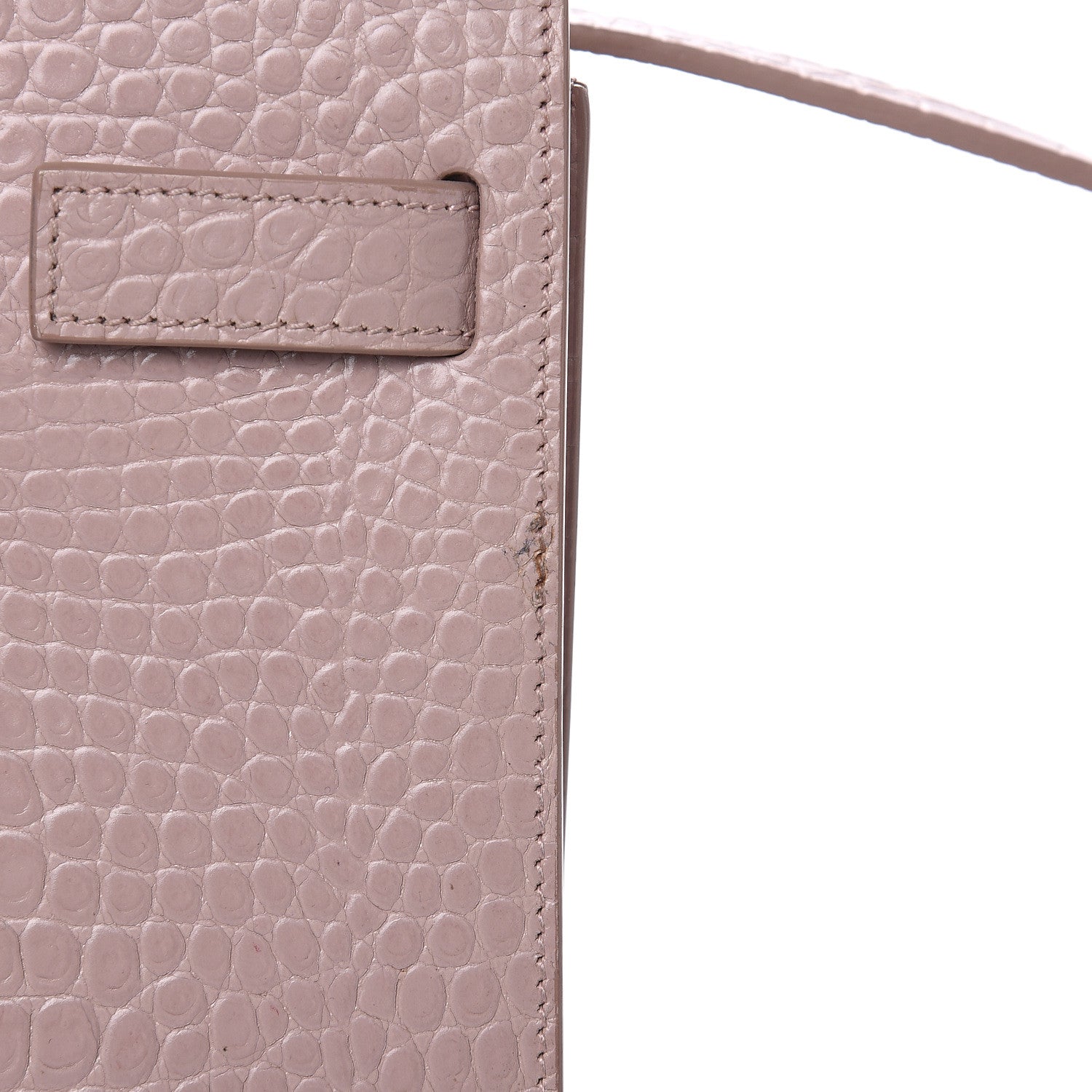 Saint Laurent Calfskin Crocodile Embossed Baby Sac De Jour Rose Antic 14 of 15