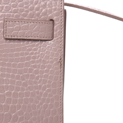 Saint Laurent Calfskin Crocodile Embossed Baby Sac De Jour Rose Antic 14 of 15