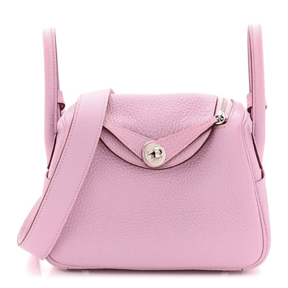 Hermes Taurillon Clemence Mini Lindy 20 Mauve Sylvestre 1 of 10