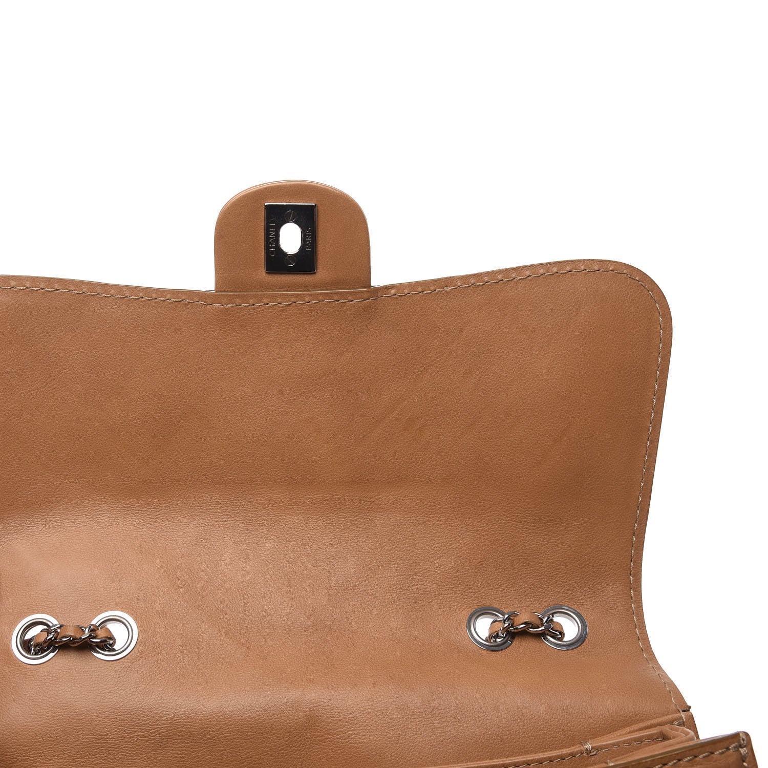 Chanel Calfskin Stitch Medium Flap Brown 9 of 10