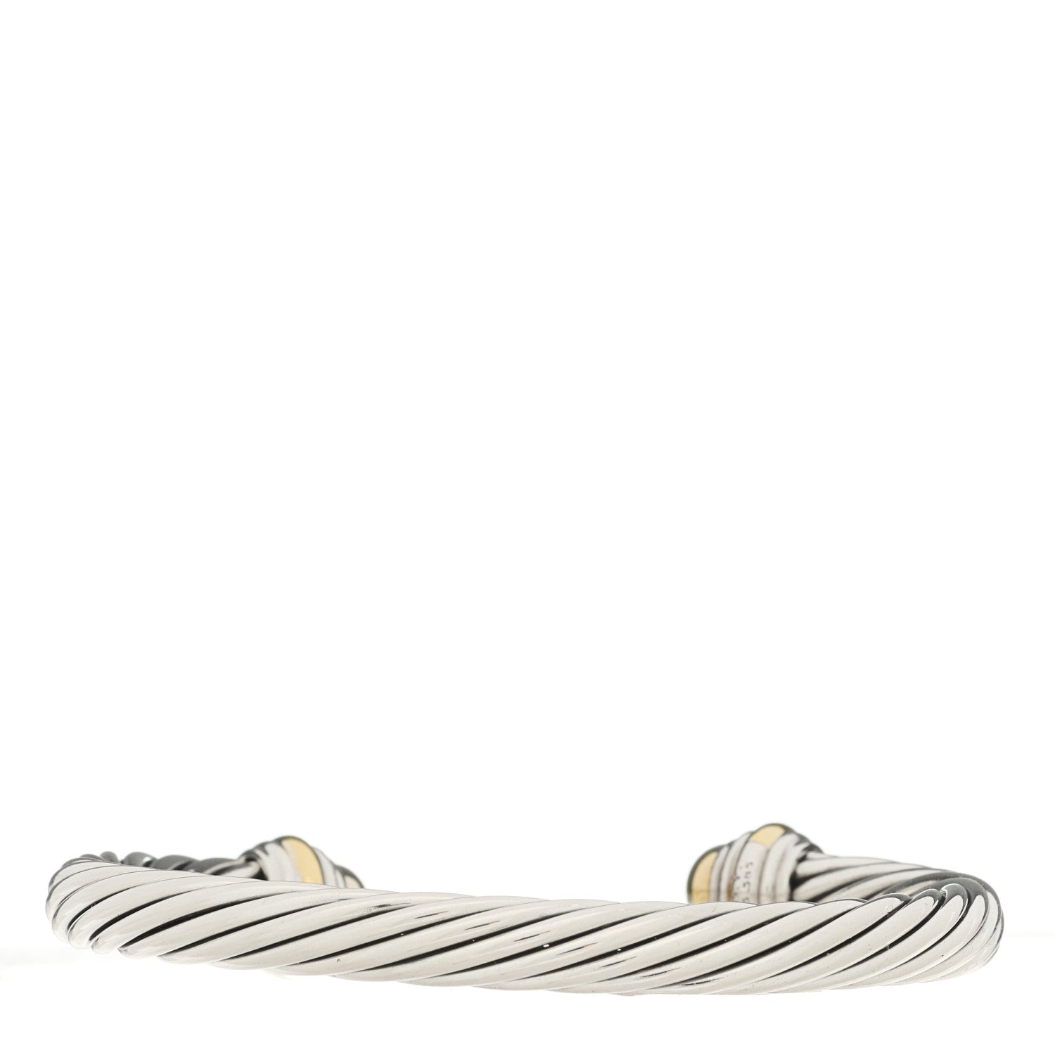 David Yurman Sterling Silver 14K Yellow Gold 7mm Cable Classics Dome Bracelet 2 of 3