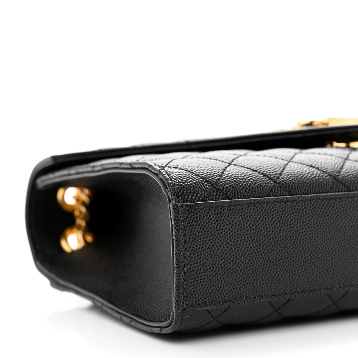 Saint Laurent Grain De Poudre Textured Mixed Matelasse Triquilt Medium Monogram Satchel Black 9 of 10