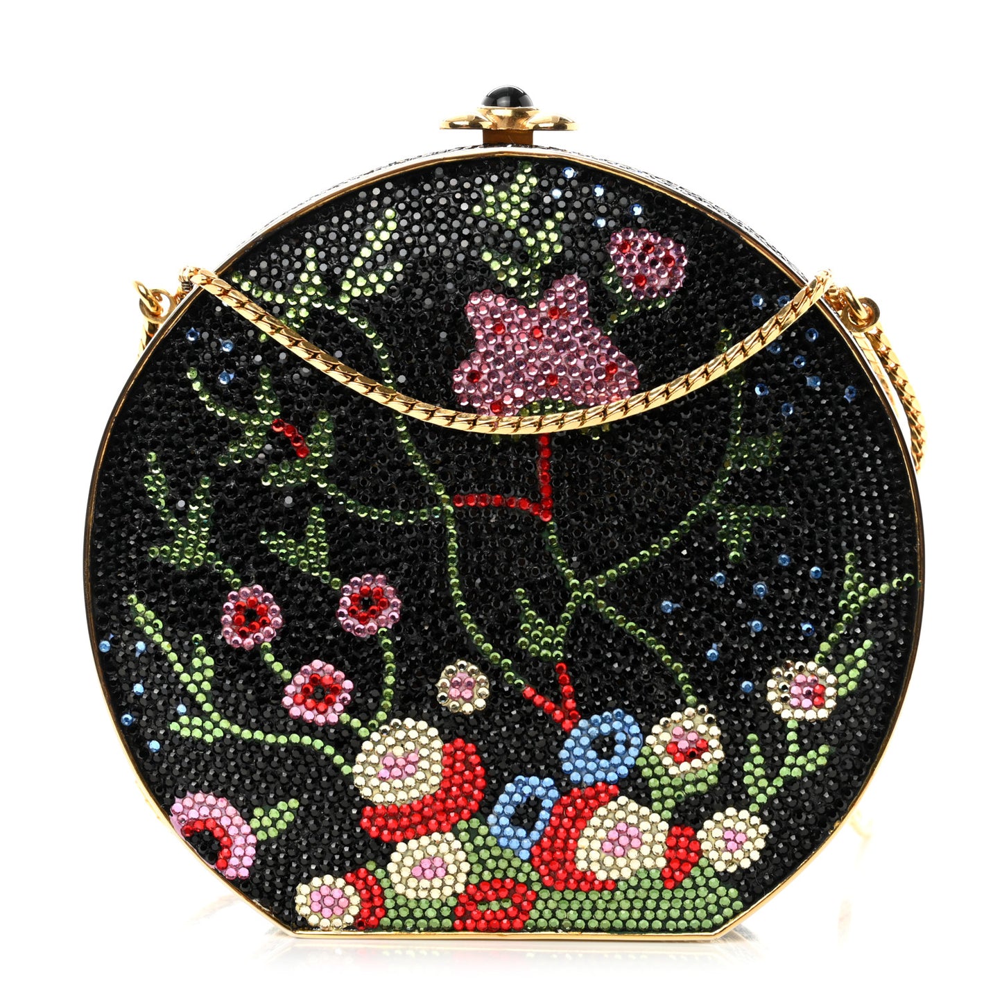 Swarovski Crystal Floral Miniaudiere Clutch