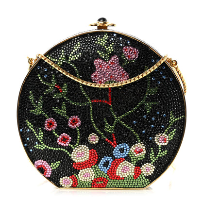 Judith Leiber Swarovski Crystal Floral Miniaudiere Clutch 1 of 8