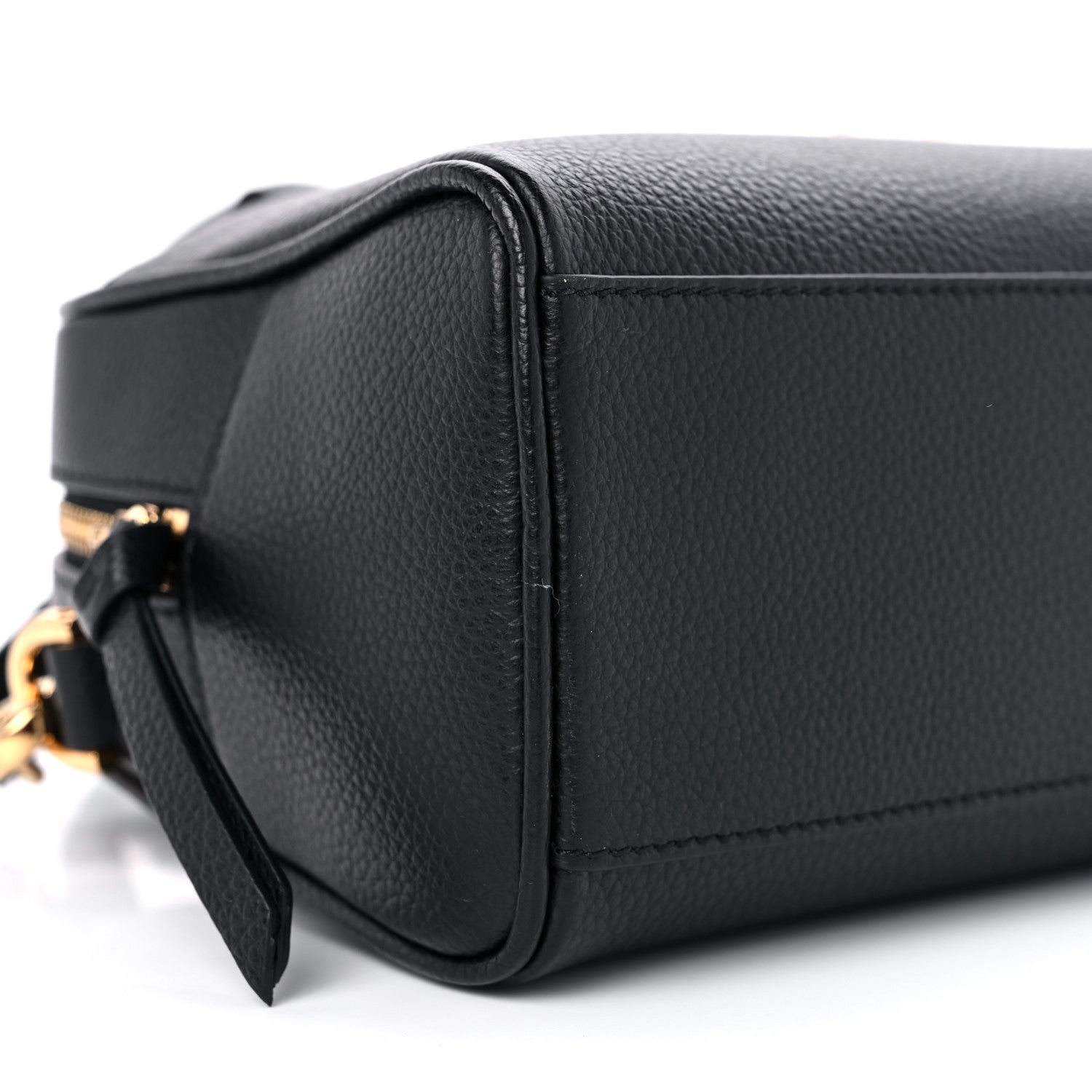 Versace Grained Calfskin Virtus Small Bowling Bag Black 8 of 9