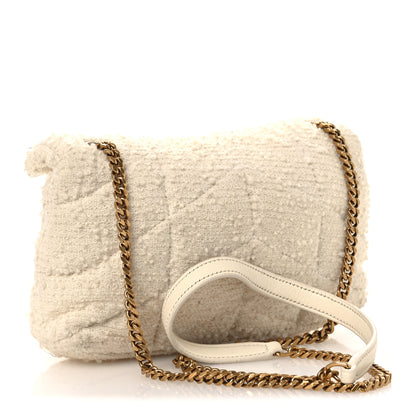 Saint Laurent Boucle Tweed Quilted Toy Loulou Puffer Monogram Chain Satchel Crema Soft 2 of 12