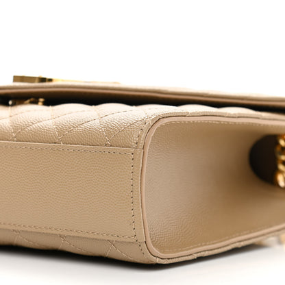 Saint Laurent Grain De Poudre Textured Mixed Matelasse Medium Triquilt Monogram Satchel Dark Latte 10 of 11