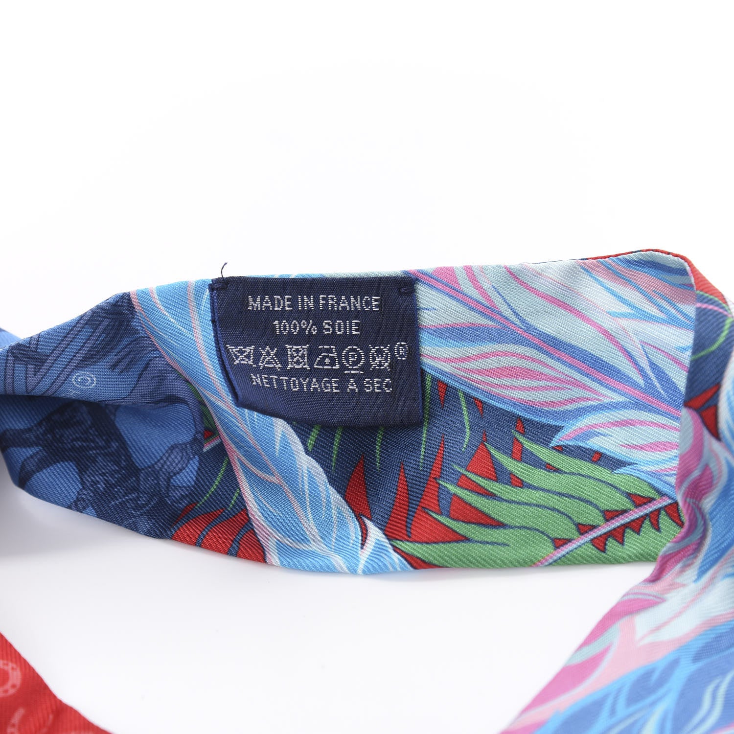 Hermes Silk Cheval Phoenix Twilly Bleu Rouge Rose 2 of 6