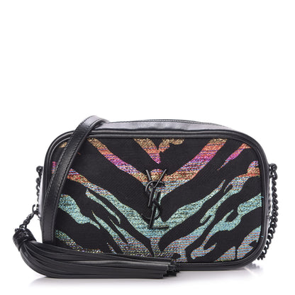 Saint Laurent Canvas Calfskin Metallic Tiger Print Monogram Lou Camera Bag Multicolor 1 of 9
