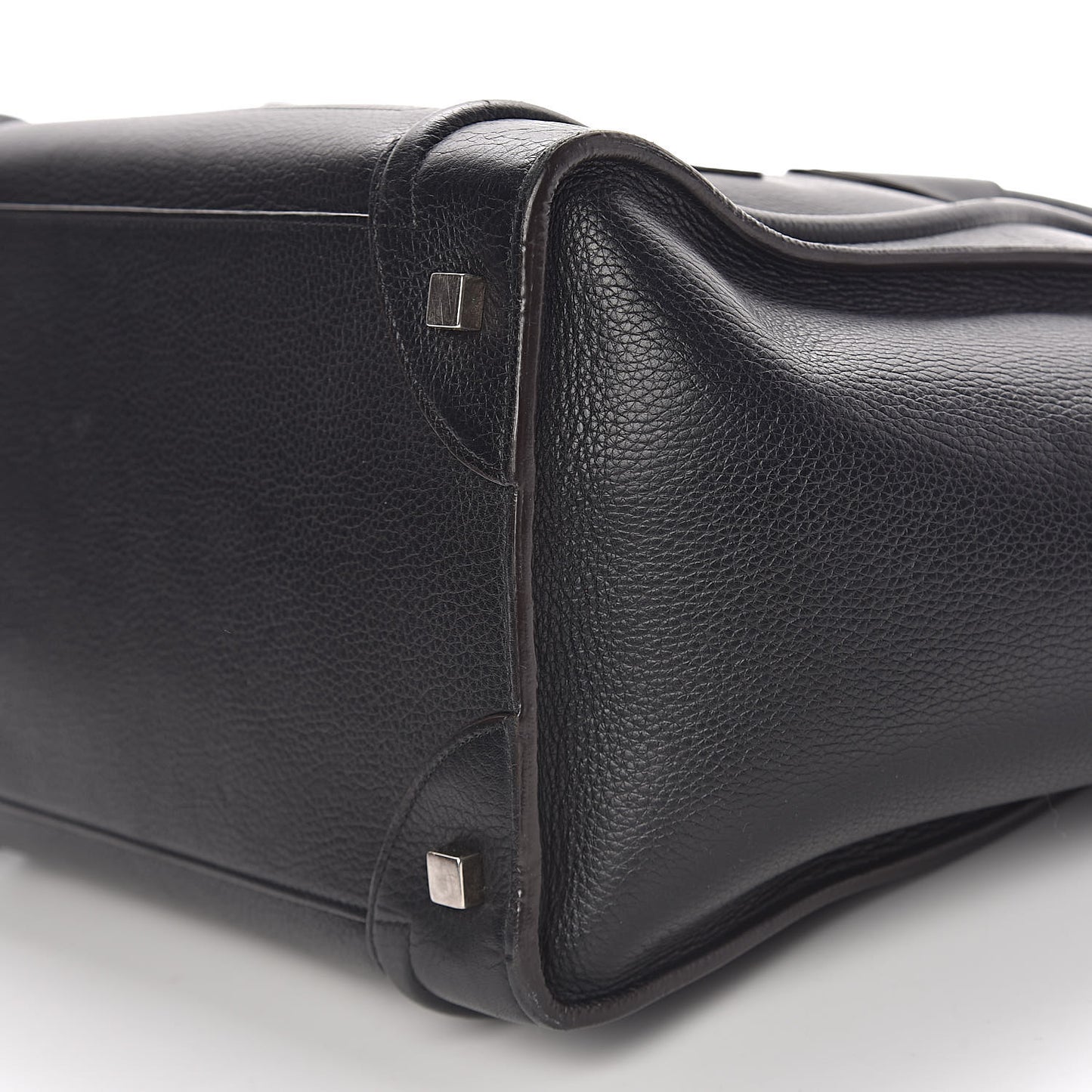 Drummed Calfskin Mini Luggage Black