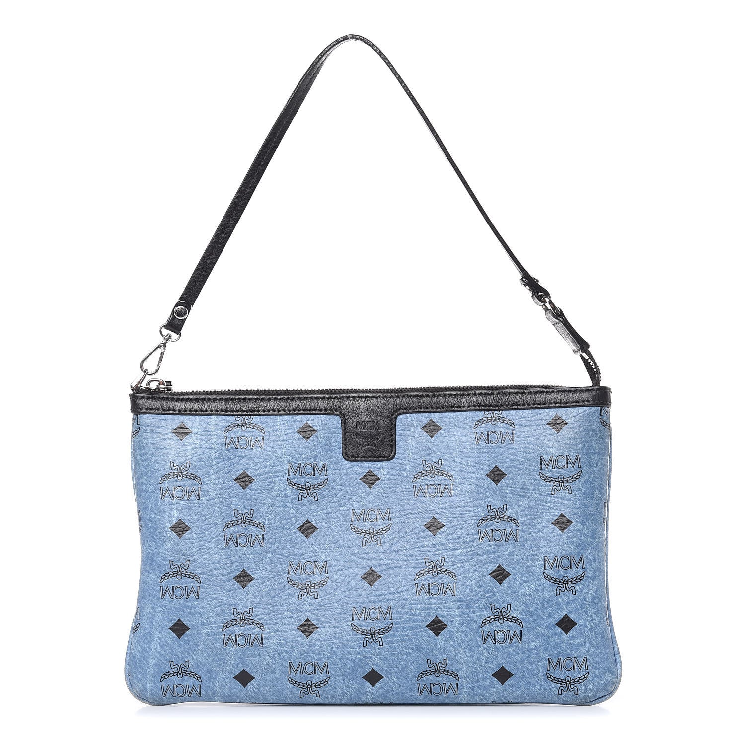MCM Visetos Project Reversible Tote Pouch Munich Blue 1 of 14