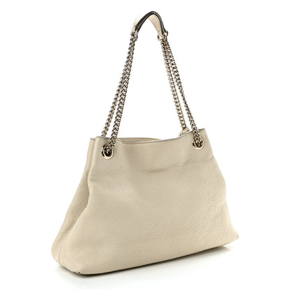 Gucci Pebbled Calfskin Medium Soho Chain Shoulder Bag Off White 2 of 10