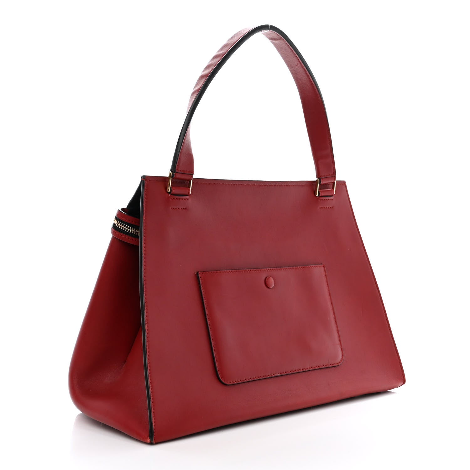 Celine Smooth Calfskin Medium Edge Shoulder Bag Red 3 of 14