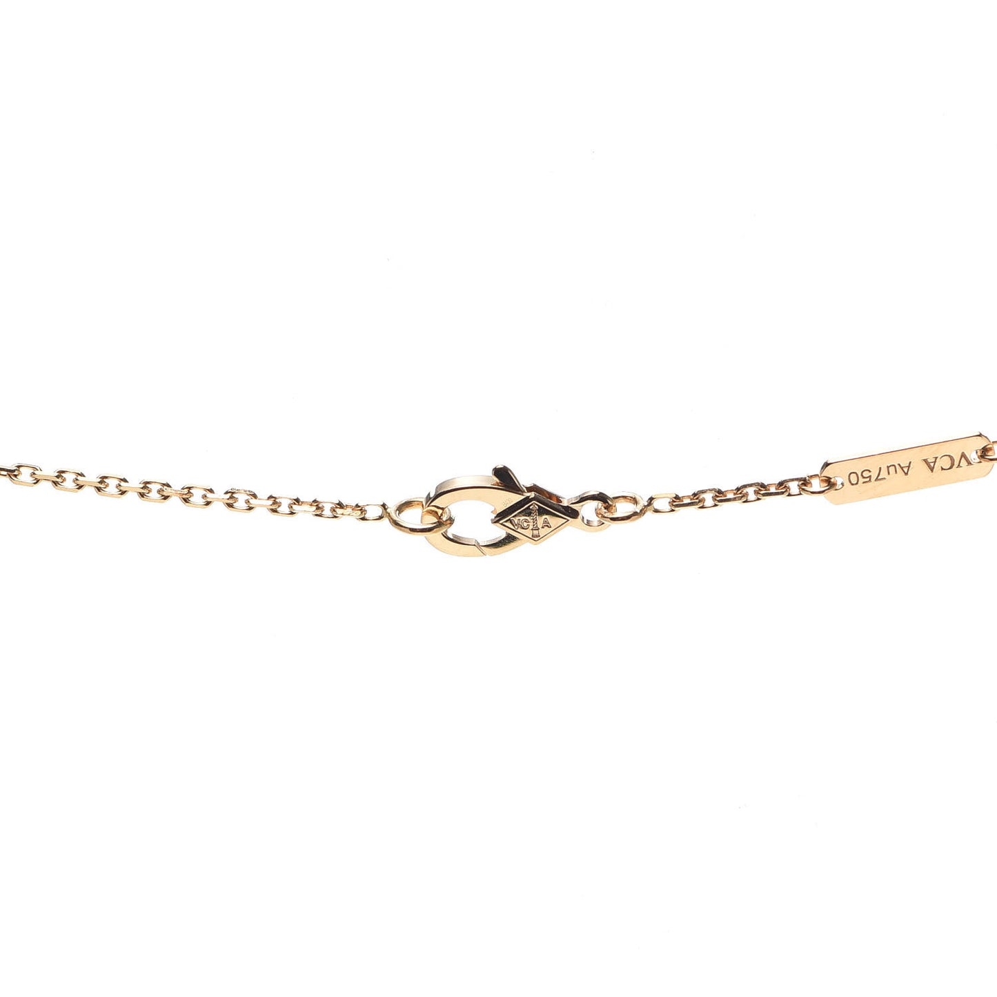 18K Yellow Gold Mother of Pearl Vintage Alhambra Pendant Necklace