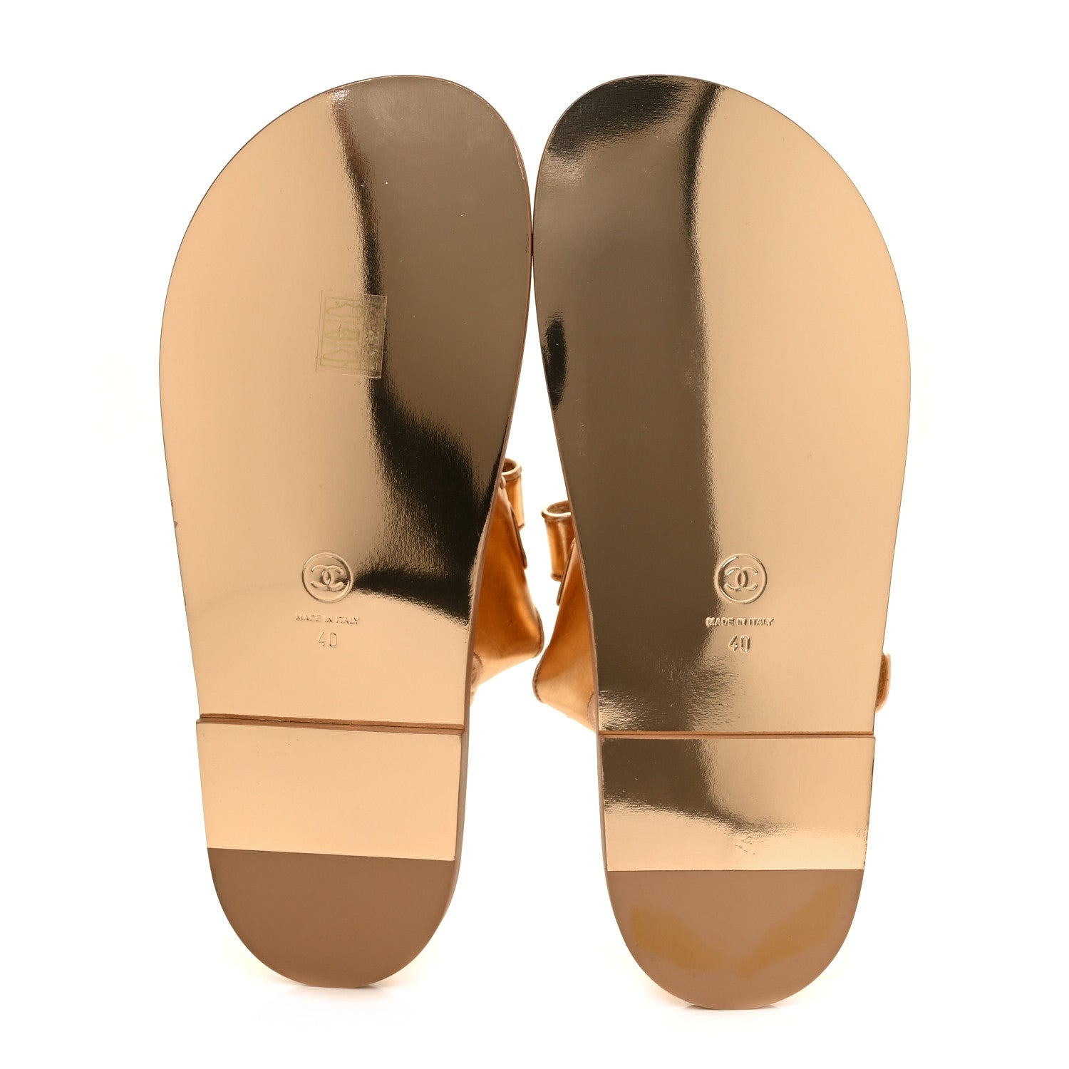 Chanel Metallic Laminated Calfskin Velcro Dad Sandals 40 Golden 5 of 7
