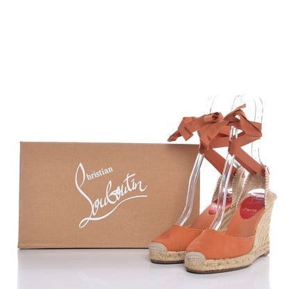Christian Louboutin Canvas Brigitte Wedge Espadrille 36 Orange 12 of 12