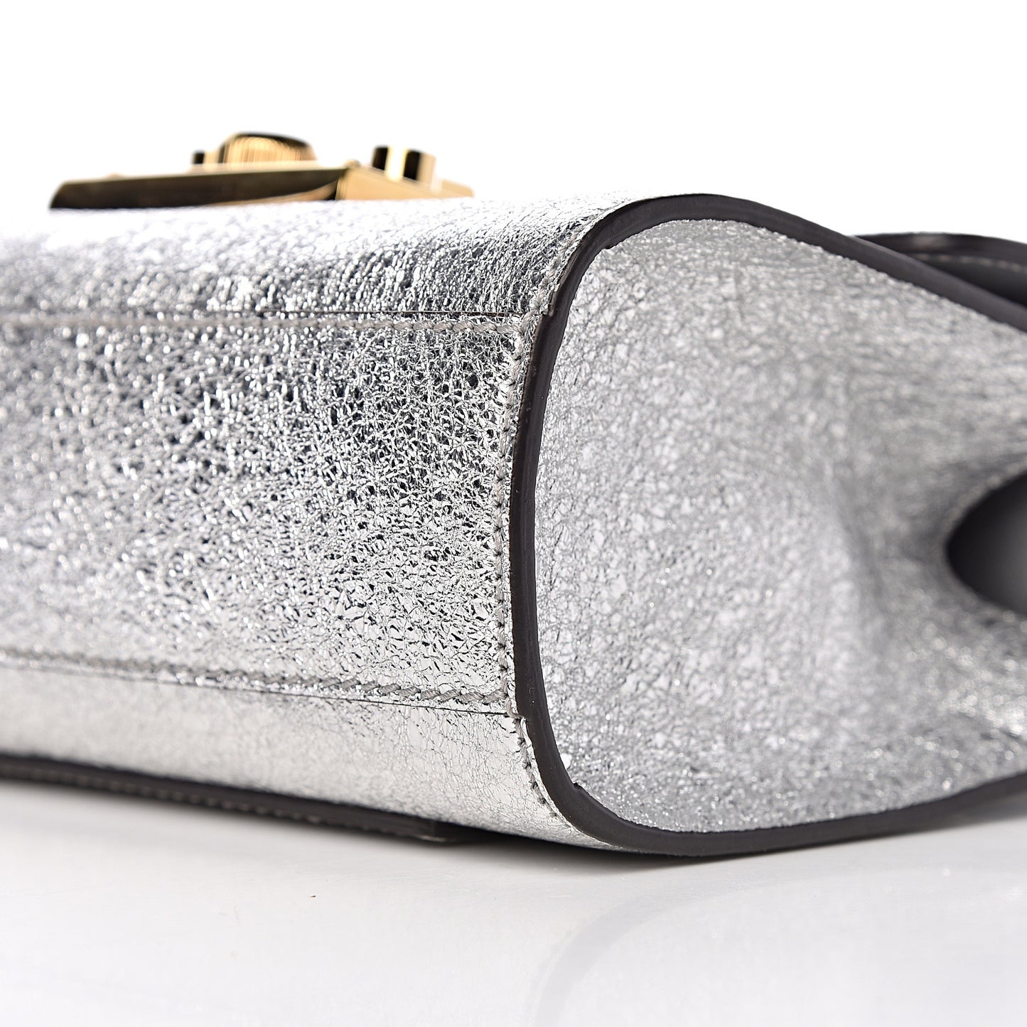 Galassia Small Padlock Shoulder Bag Argento