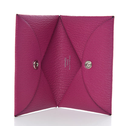 Hermes Chevre Mysore Calvi Card Case Rose Pourpre 5 of 7